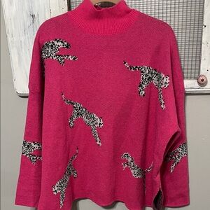 Pink Leopard Print Sweater NWOT. NEVER WORN